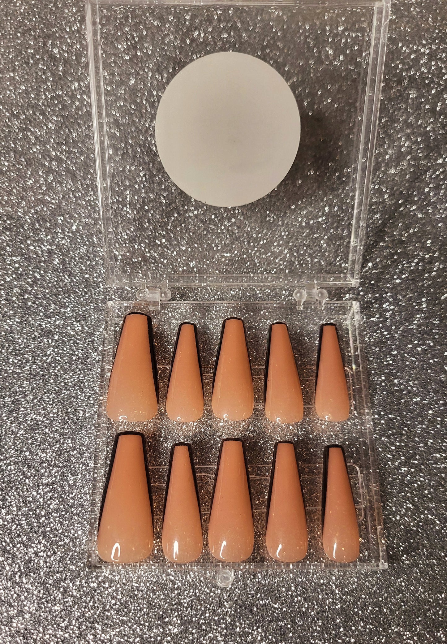 Black Thin French Tips Press On Nails