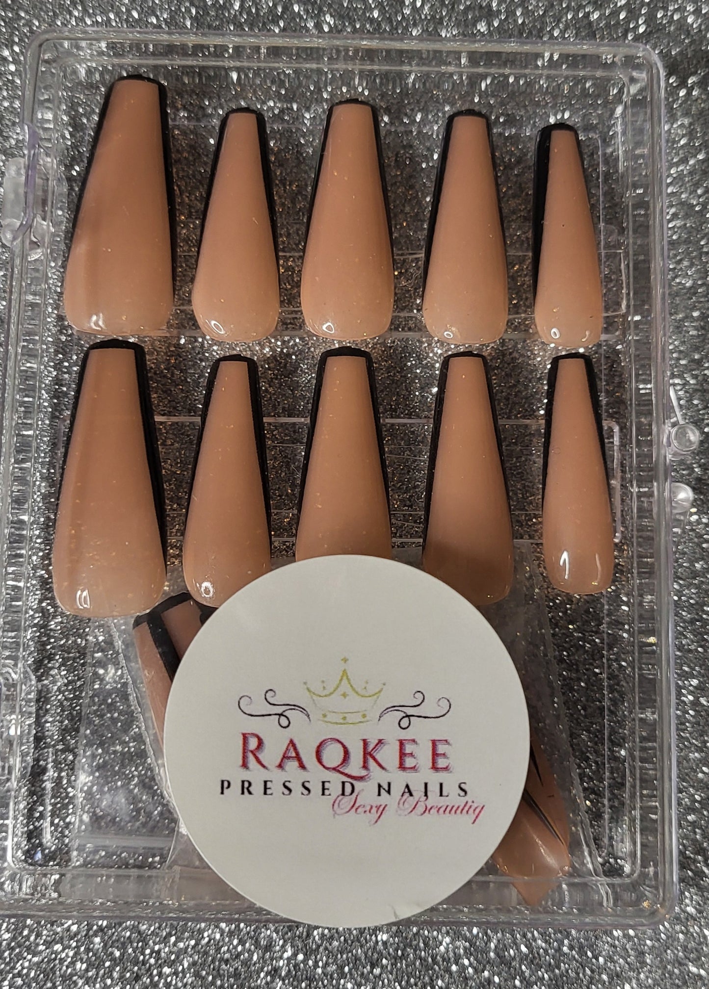 Black Thin French Tips Press On Nails