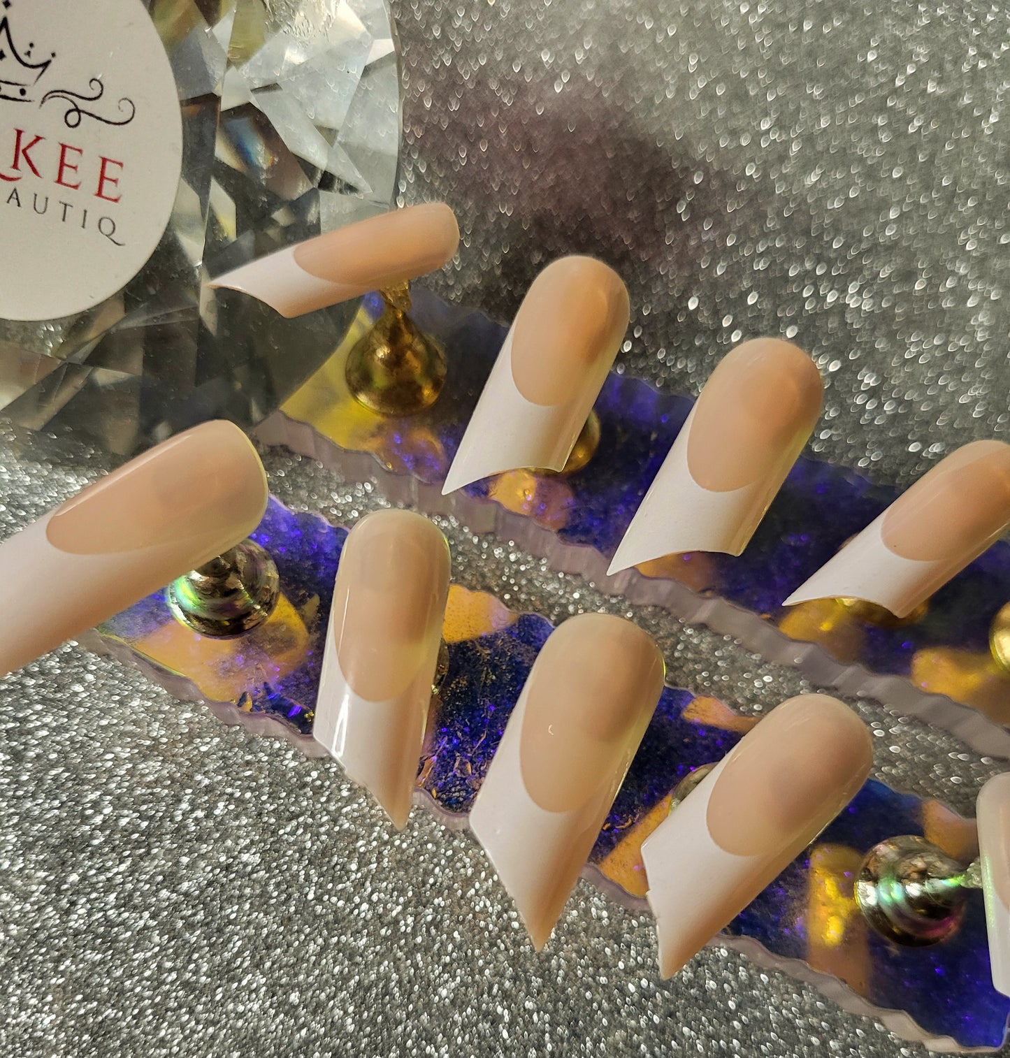 White French Tips Press On Nails