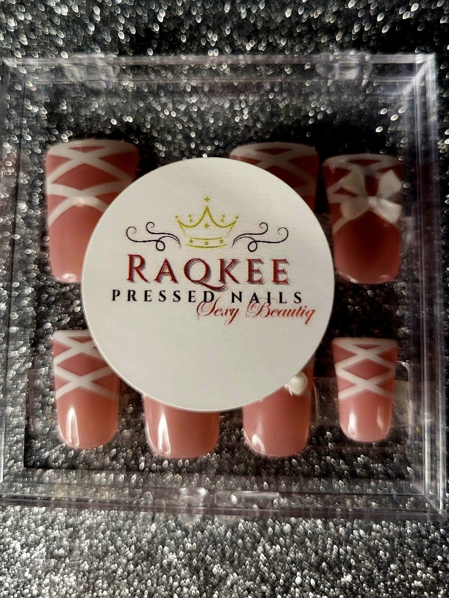 White Lace Up French Tips Press On Nails With 3D Bow
