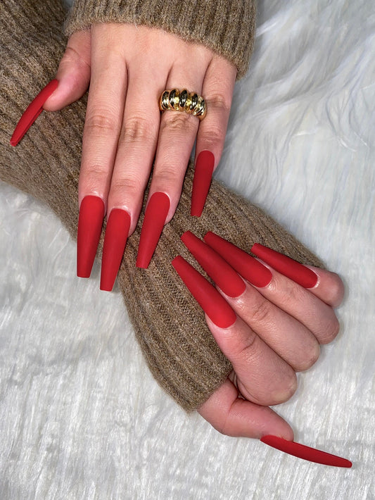 Red Matte/Glossy Press On Nails