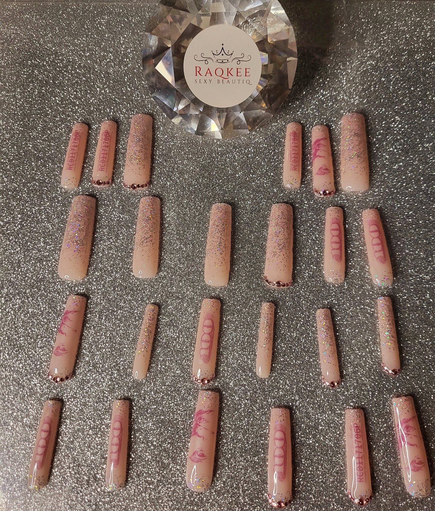 Pink Money Design Press On Nails