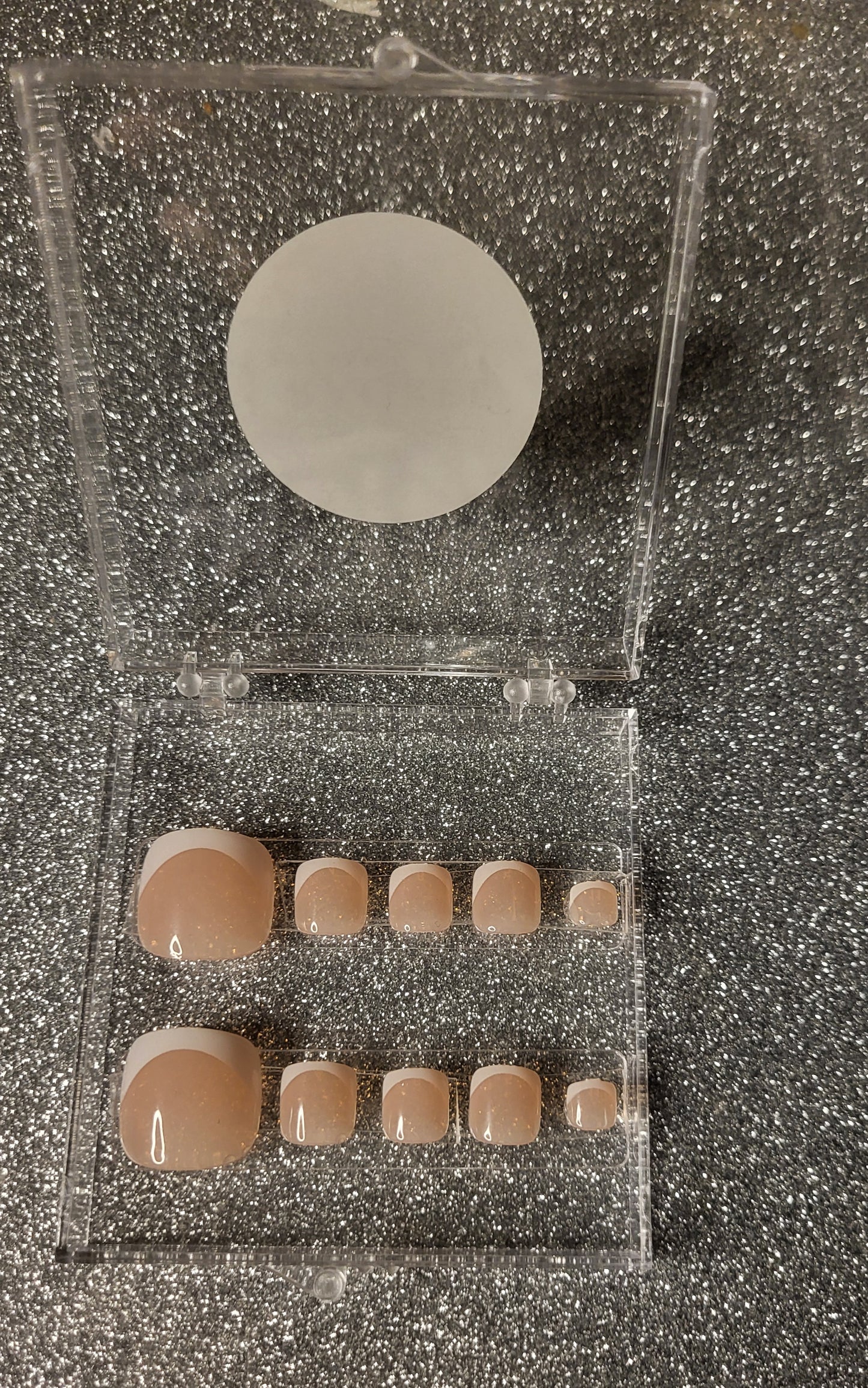 White French Tips Press On Toe Nails