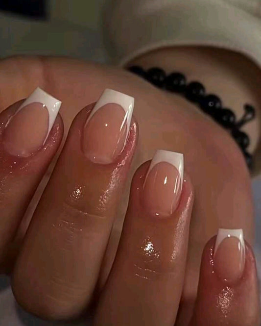 Short White French Tips Press On Nails