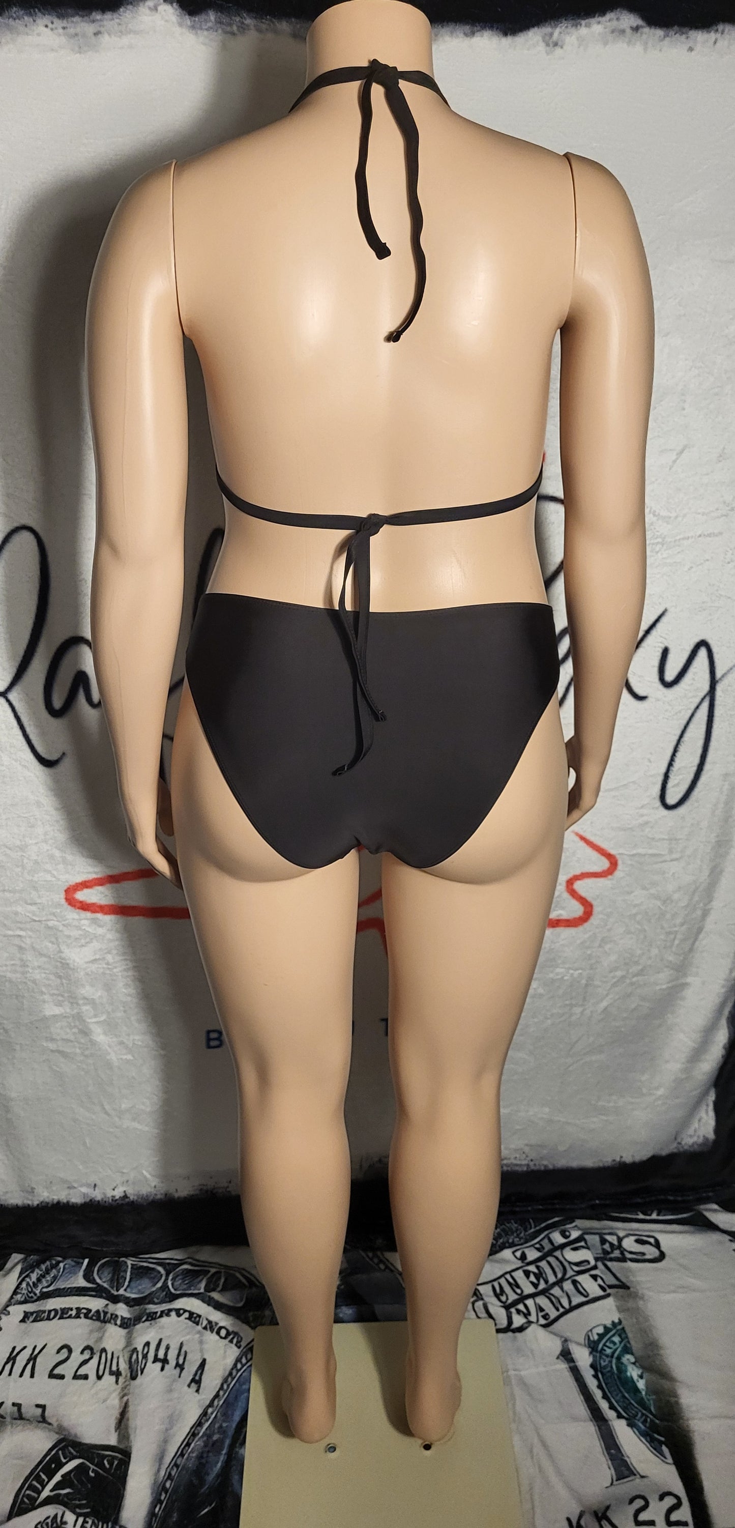 Black Bikini And Cover Up With Cut Out O-Rings